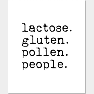 Lactose Gluten Pollen People Posters and Art